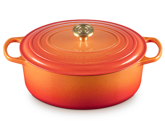 Panela Oval 31cm Flamme Dorée Pegador Dourado Le Creuset