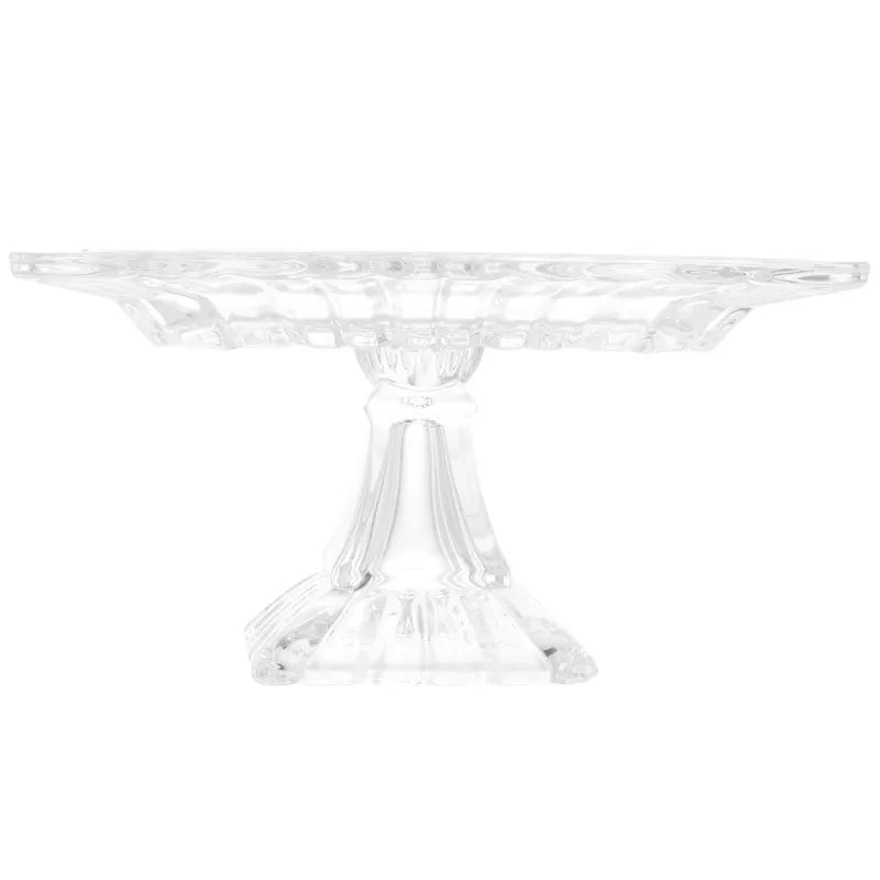 Prato para Bolo P em Cristal com Pé Quadratta Lyor