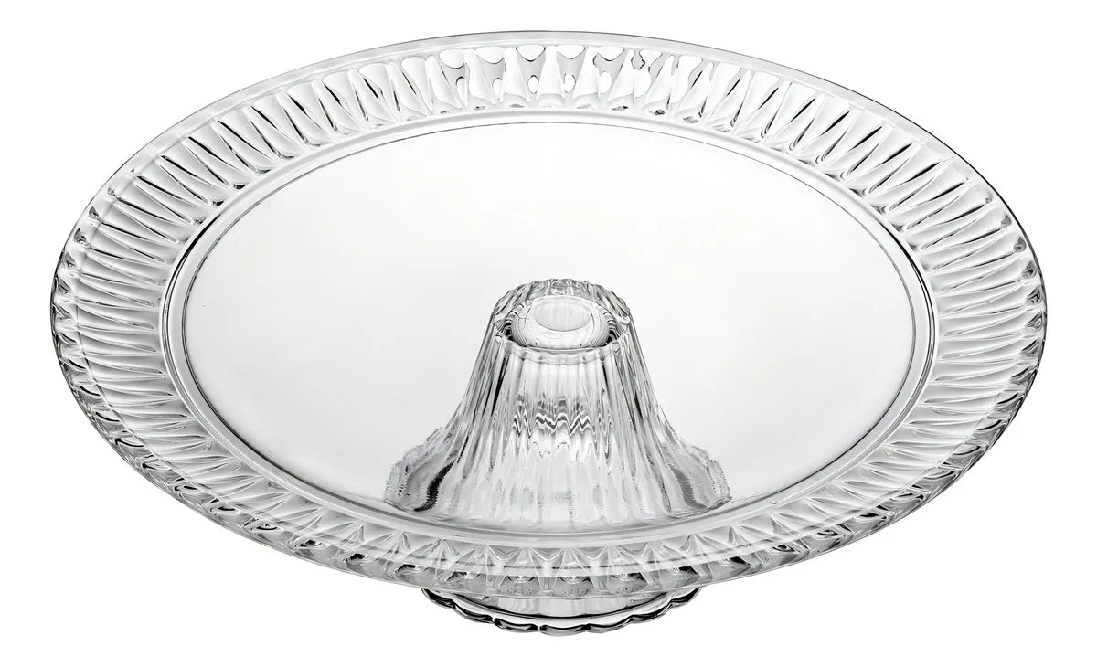 Prato para Bolo em Cristal com Pé Radial Lyor