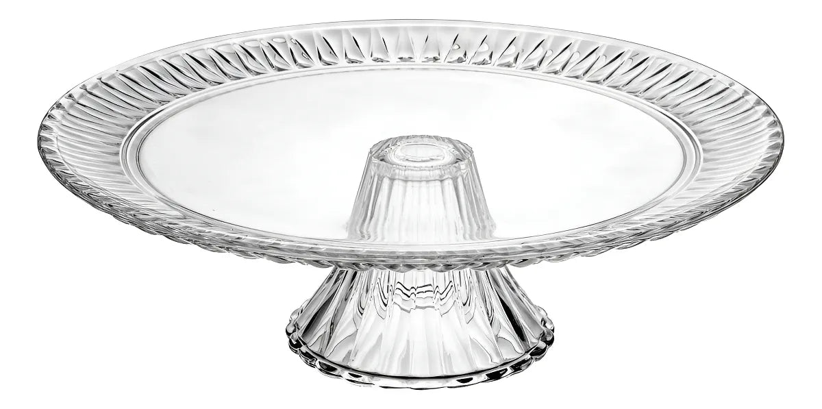 Prato para Bolo em Cristal com Pé Radial Lyor