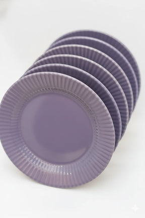 Jogo 6 Pratos Rasos Roxo, Oxford