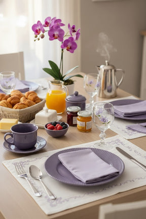 Jogo 6 Pratos Rasos Roxo, Oxford